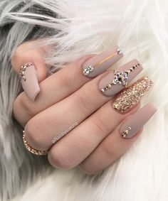 Glitter Nail Art Designs-14 Gold Powder nails