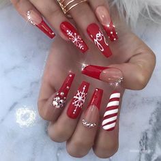 Glitter Nail Art Designs-4 Red nails