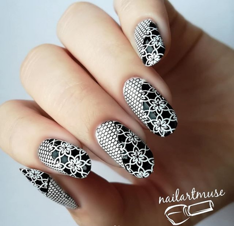 lace nail art design