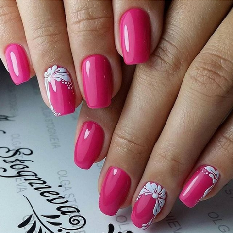 pink nail art design large