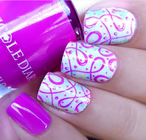 summer stamping nail art design