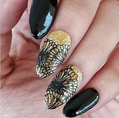 summer stamping nail art design
