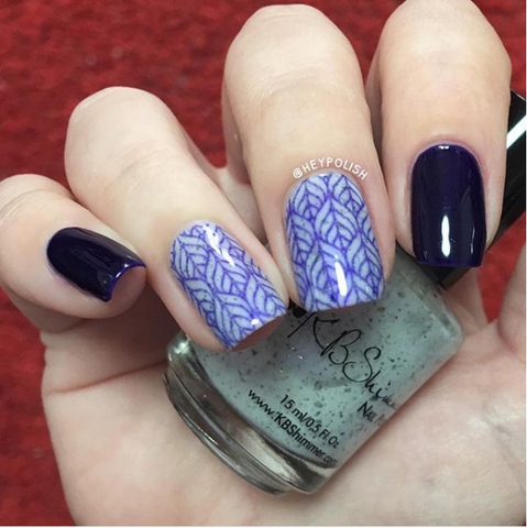 summer stamping nail  art design