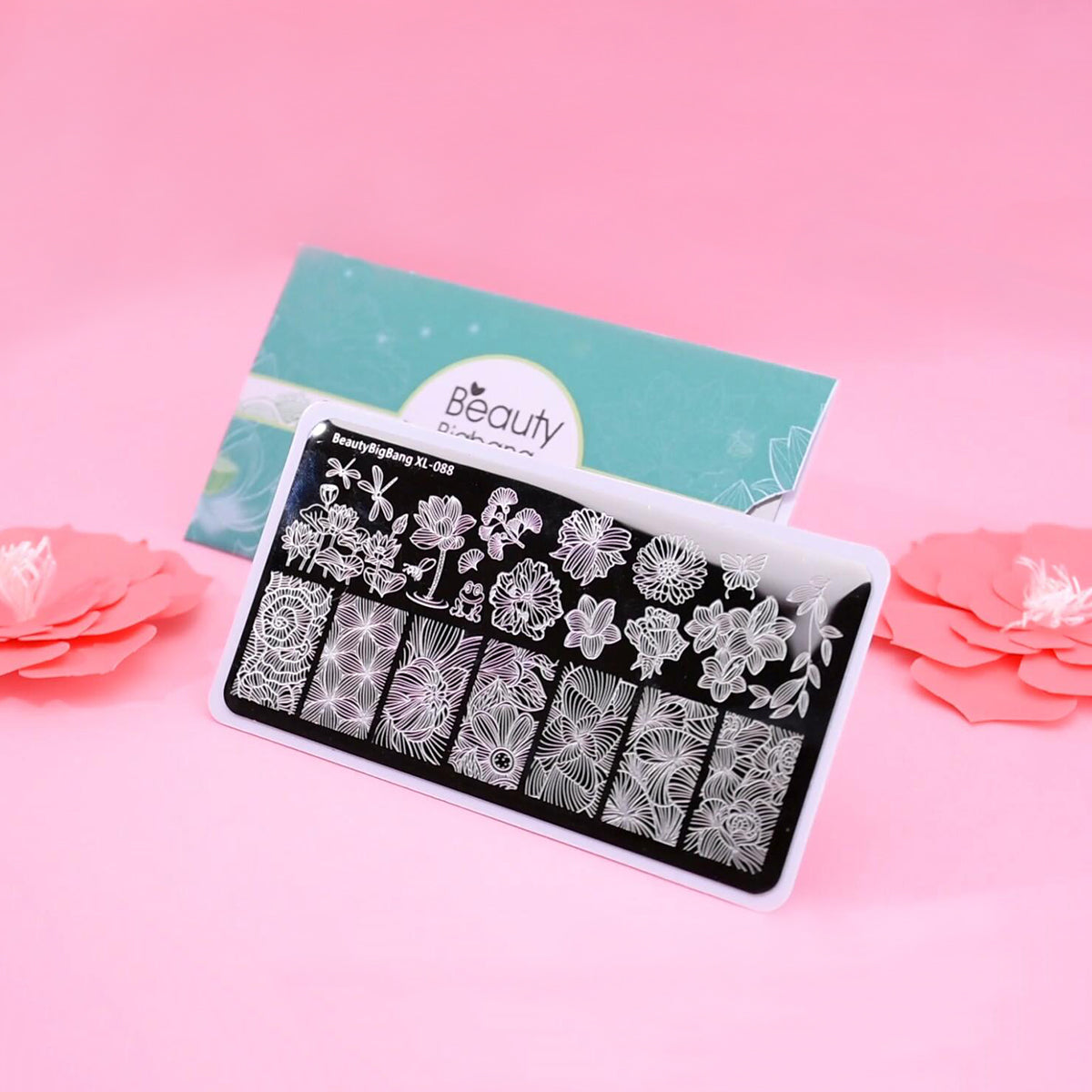 Lotus Line Flower Butterfly Manicure Nail Stamping Plate BBBXL-088 ...