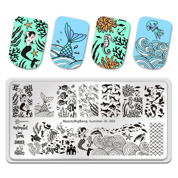 Summer Fish Design Image Printing Plates Stencil Stamp Tools BBBXL-002 ...