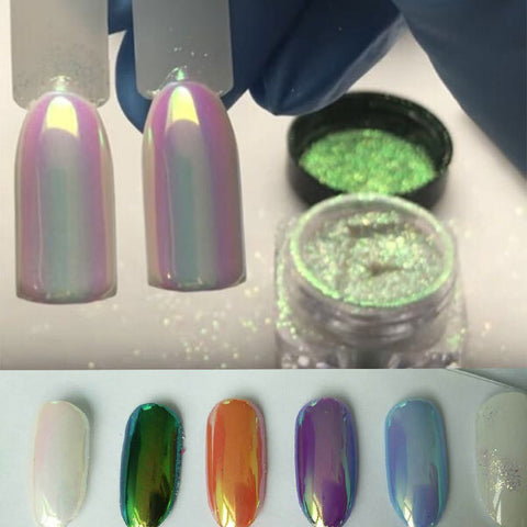 0.2g Holographic Mermaid Nail Laser Shell Glitter Pigment Powder Dust ...