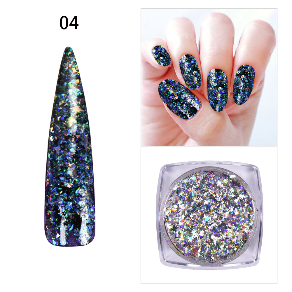 0.2g Aurora Irregular Flakies Powder Chameleon Nail Glitter Sequins Fo ...