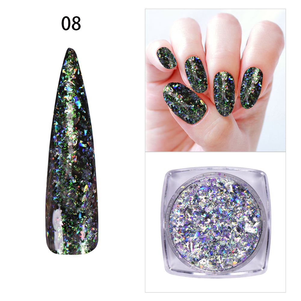 0.2g Aurora Irregular Flakies Powder Chameleon Nail Glitter Sequins Fo ...