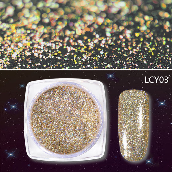 0.5g/Box Chrome Flakes Nail Powder Galaxy Nail Art Glitters For Manicu ...