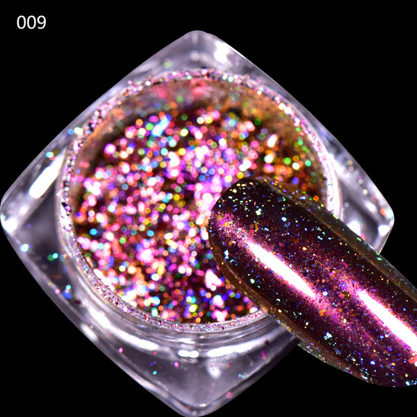 0.1g Chrome Holo Flakes Starry Nail Powder Nail Art Glitters Dust For ...