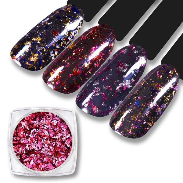 0.2g Laser Colorful Nail Sequins Fireworks Effect Nail Glitters For Ma ...