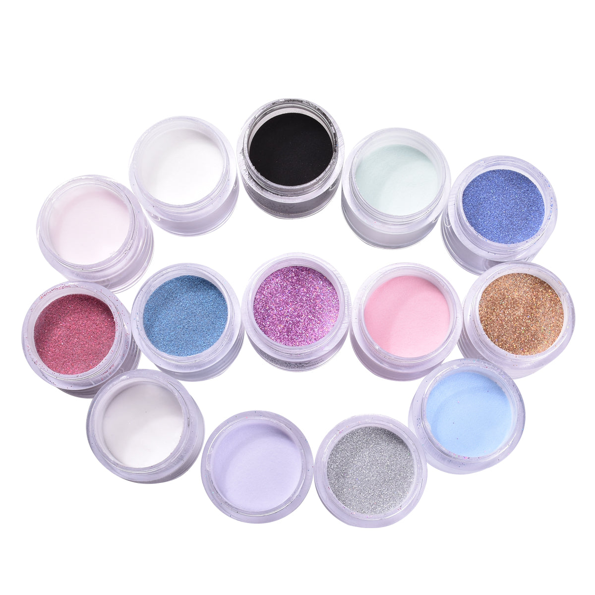 15 Colors Dipping Nail Powders Gradient Holographic Nail Glitter Frenc ...