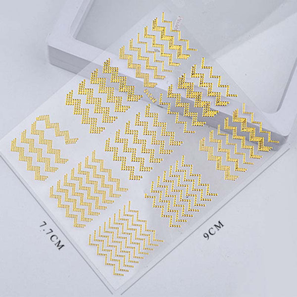 1 Sheet 3D Gold Metal Butterfly Geometry Shape Nail Art Stickers ...