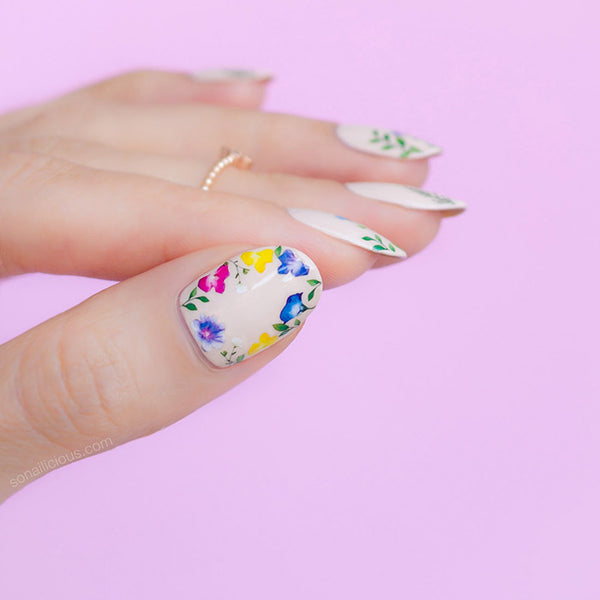 Midsummer Wildflower Nail Stickers - 221 XXL SoNailicious Stickers ...