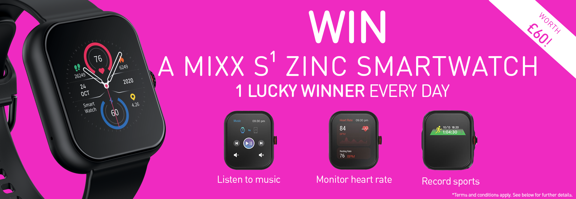 Mixx S1 Zinc Smart Watch Competition banner
