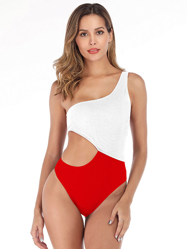 one shoulder swimsuit cut out