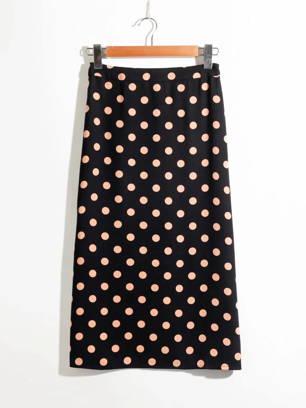 Black Polka Dot Chiffon High Waist Skirt