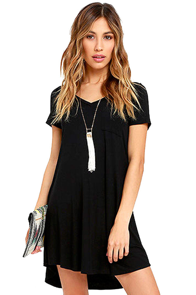 Black Trendy Sweetheart Neck Pocket Shirt Dress – INXCY