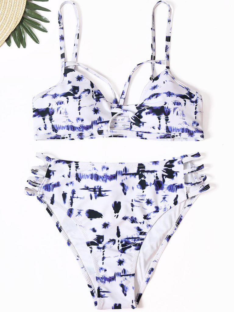 tie dye two piece swimsuit