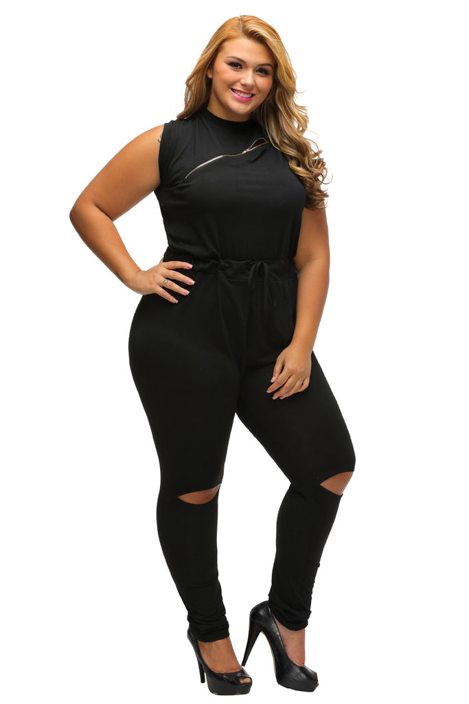 plus size cut out jumpsuit