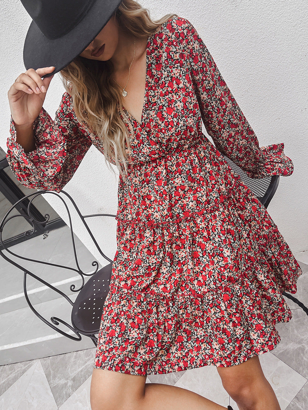 Summer Outside Floral Print Flared Dress