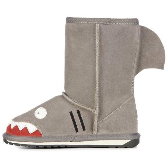 EMU Kids Shark Sheepskin Boots - White 