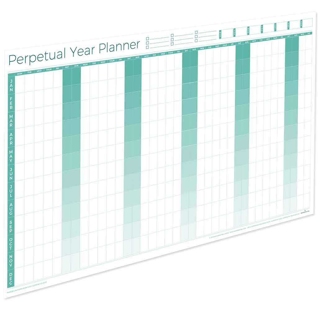 Perpetual Laminated Year Wall Planner