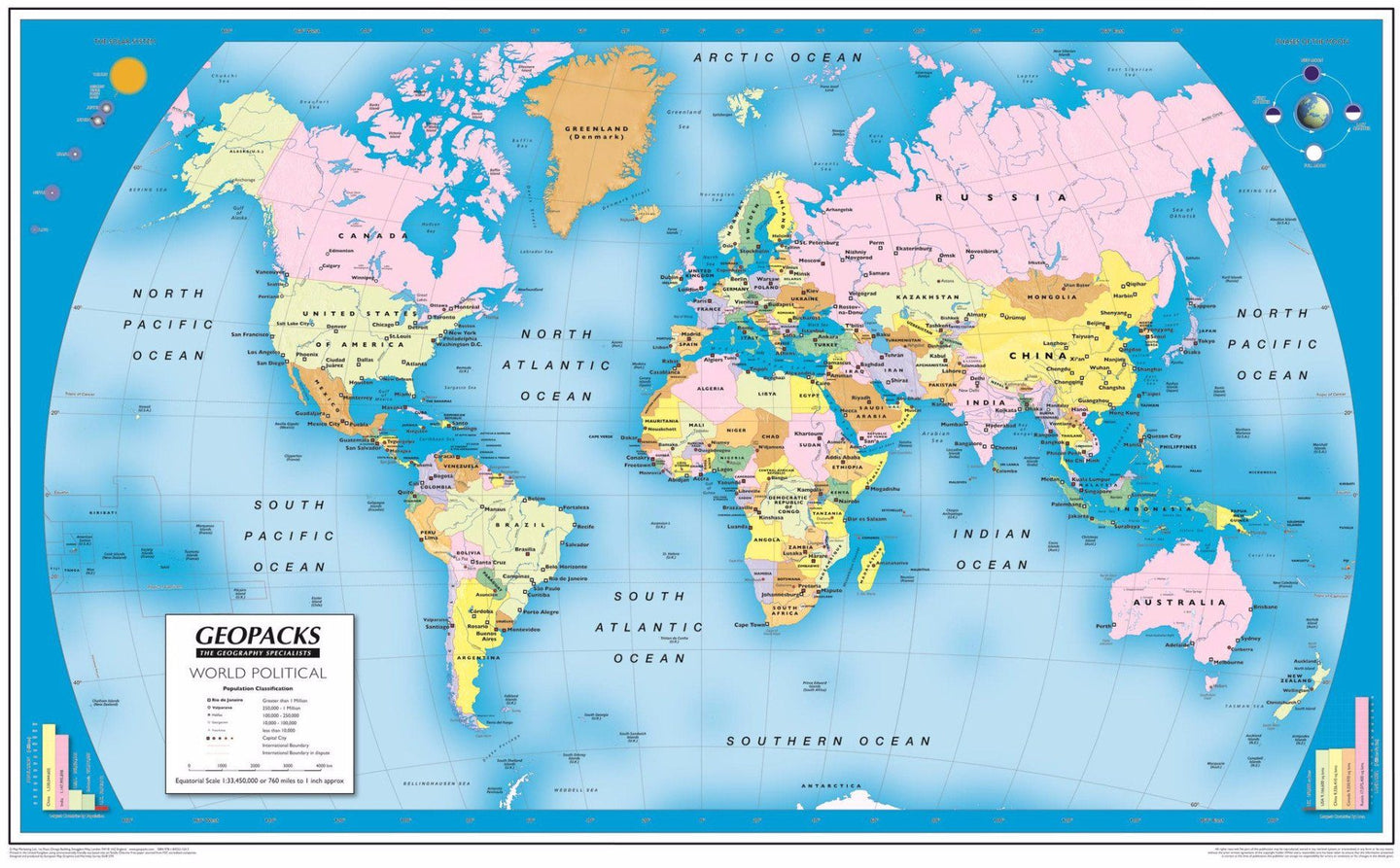 Geopacks Reversible Politicalphysical Wall Maps 0149