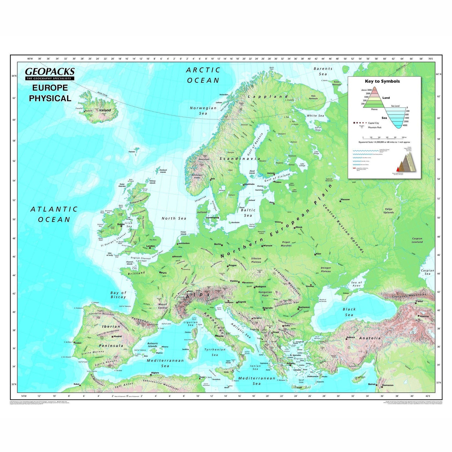 Geopacks reversible political/physical wall maps