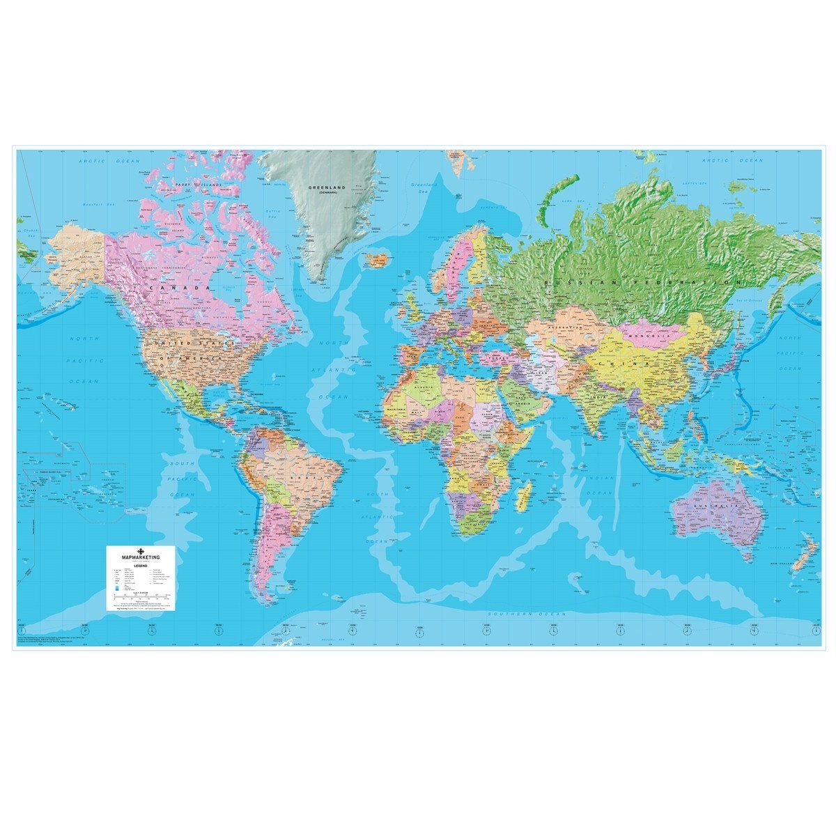 Extra Large World Map Giant World Political Wall Map   Extra Large Wall Map of the World