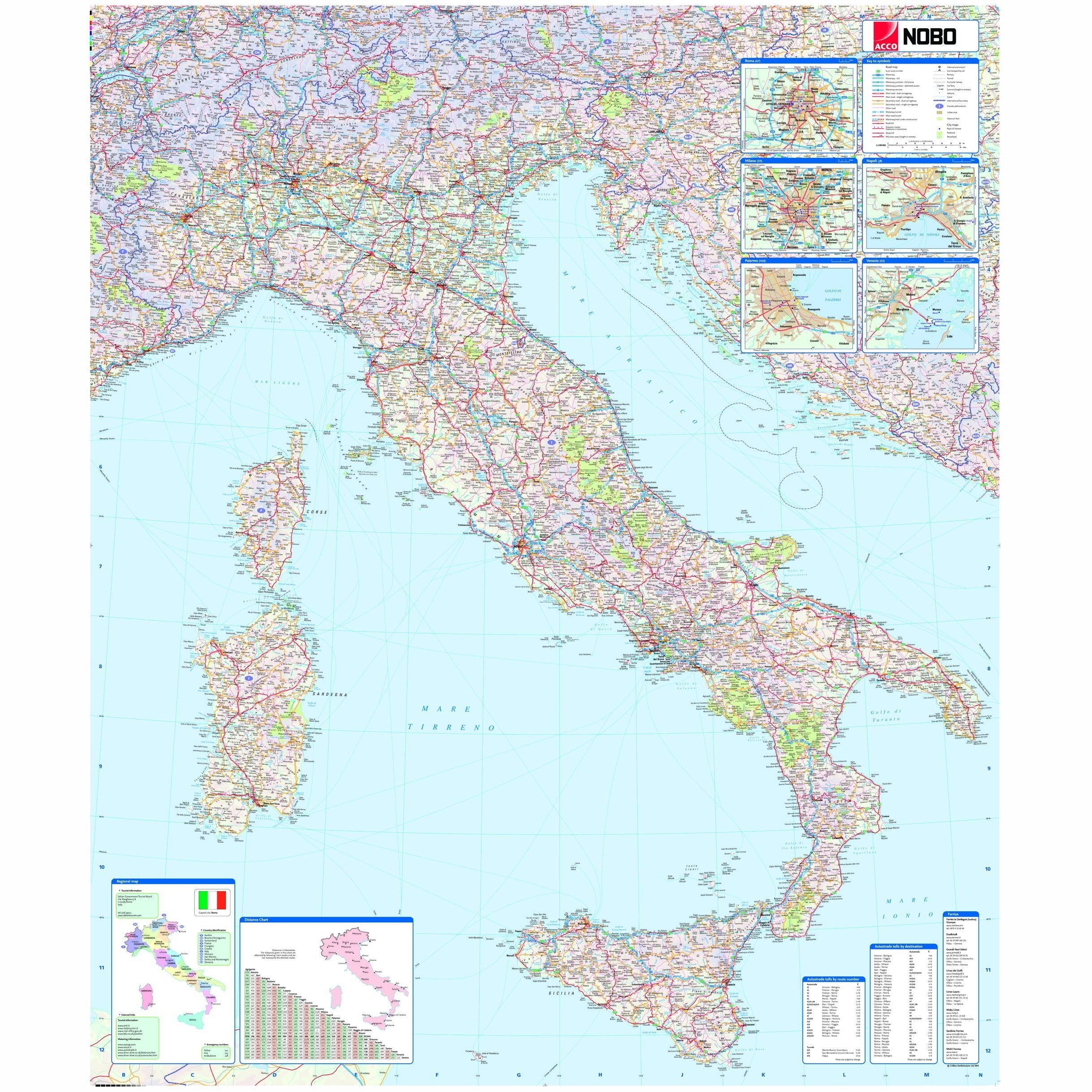 Wall Map Of Italy Italian Political Wall Map - Italy Map