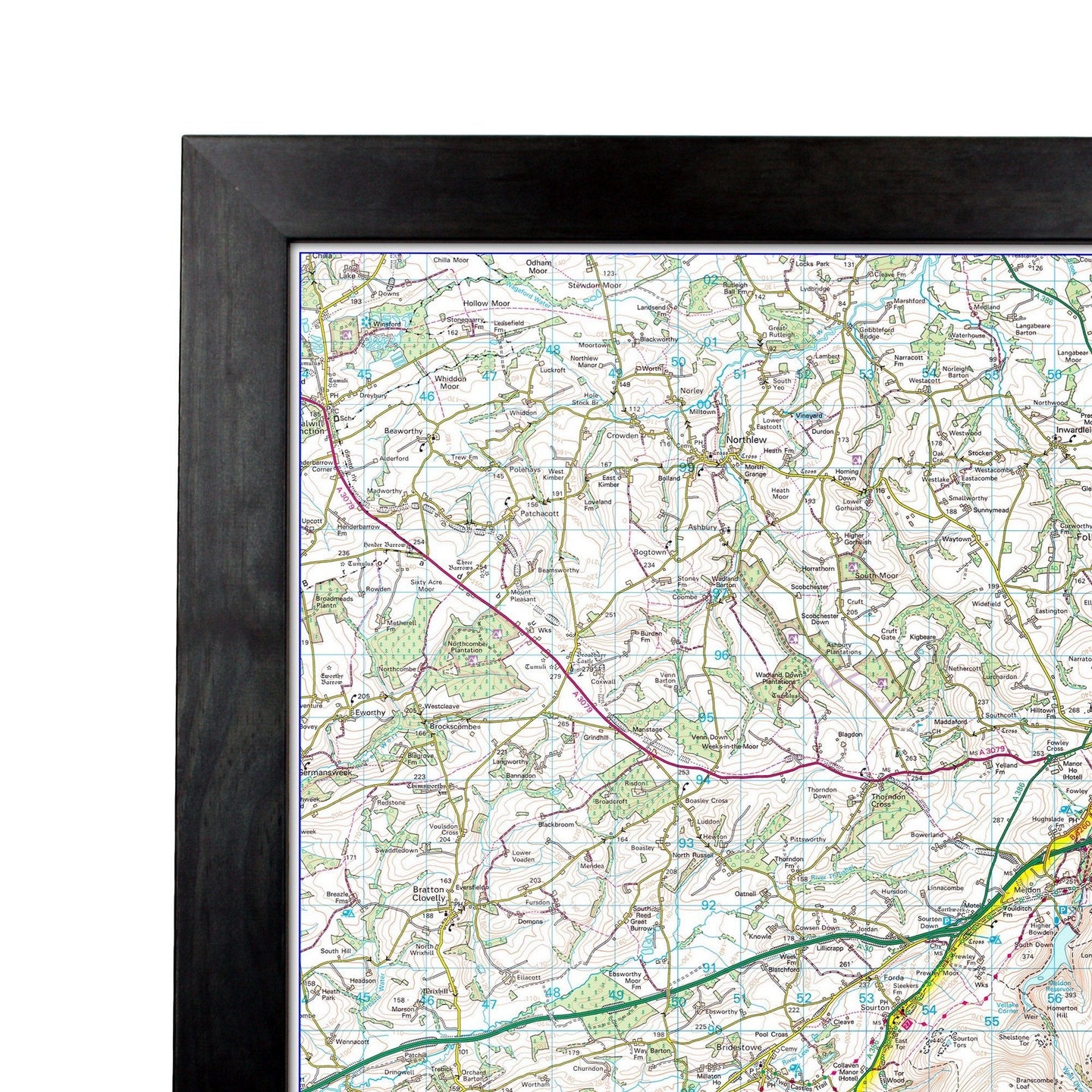 Framed Lake District Map Lake District - Uk National Park Wall Map