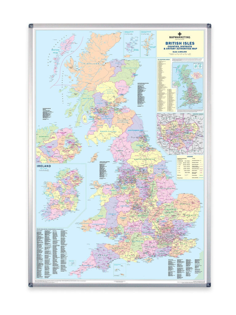 Supersize UK Counties Wall Map
