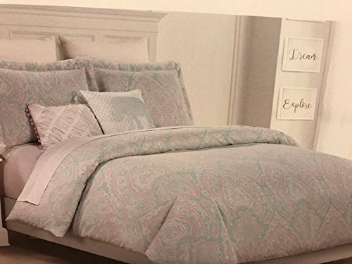 Nicole Miller Home Kids 4 Piece Twin Size Comforter Set Mint Green