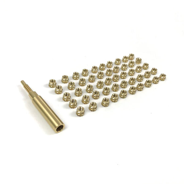 in-saiL M4x4.7mm, OD6.3mm/C3604 QT Thread Inserts for Plastic Heat Staking  Brass 100pcs/lot
