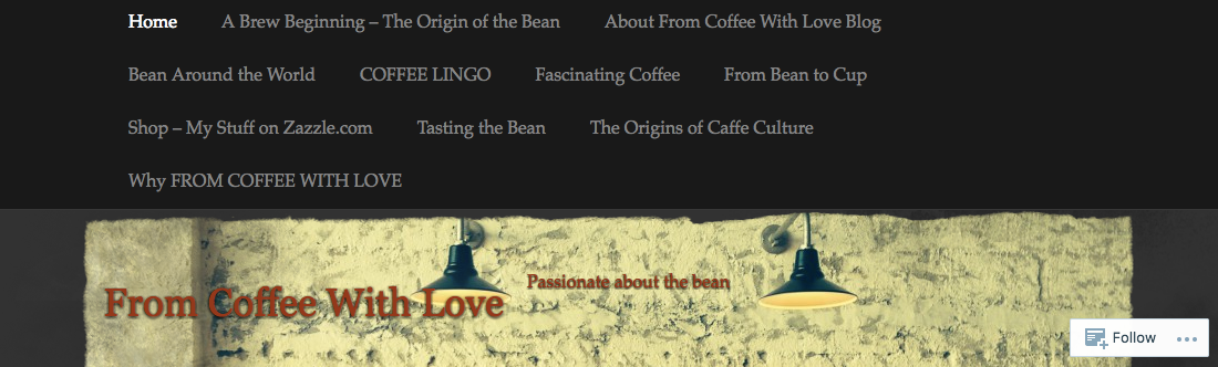 Screenshot of From Coffee With Love website