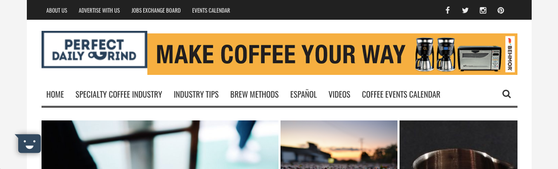 Screenshot of Perfect Daily Grind website