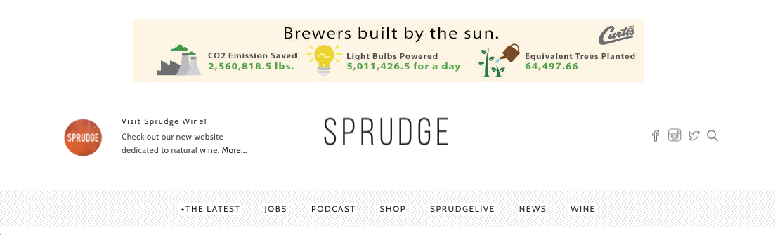 Screenshot of Sprudge website