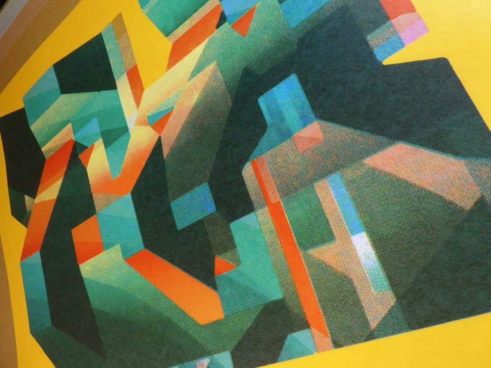 brutalist theme architectural abstract print. full colour silkscreen process