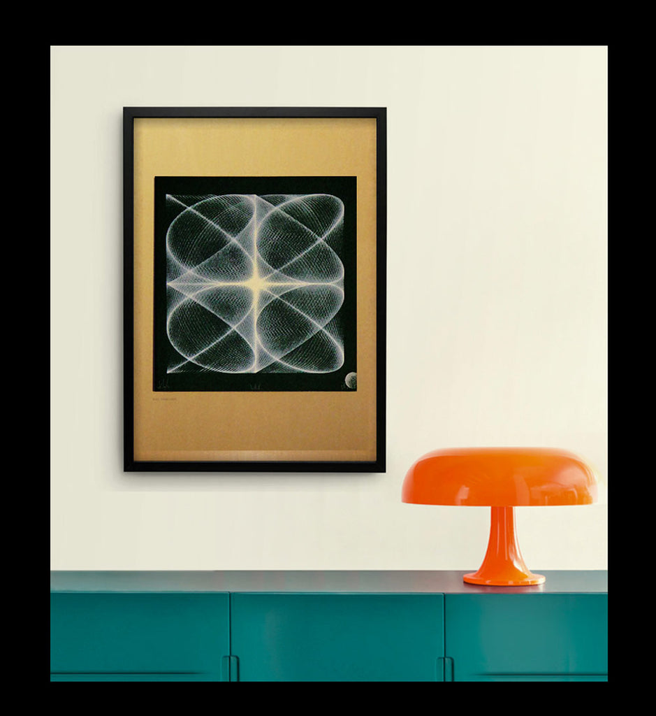 framed black and white abstract art print