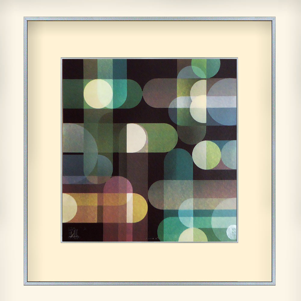 geometric abstract art print - silkscreen process