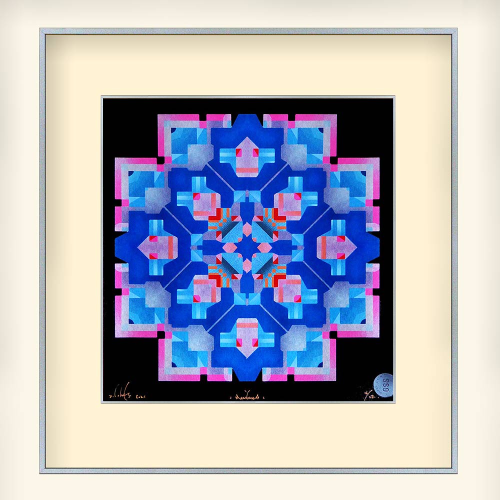 metalic mandal geometric abstract art print