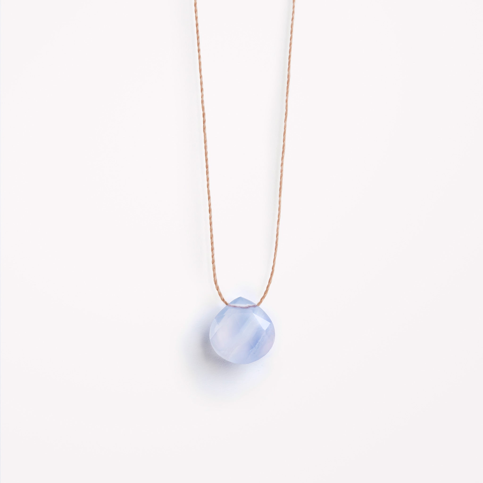 Blue Lace Agate fine cord necklace