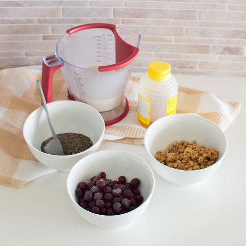 overnight chia pudding with blueberries