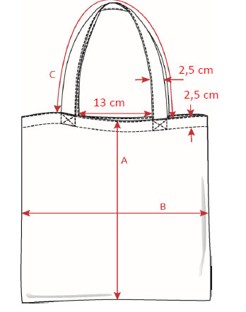 Awake Bag Dimension Graphic for DTG printing