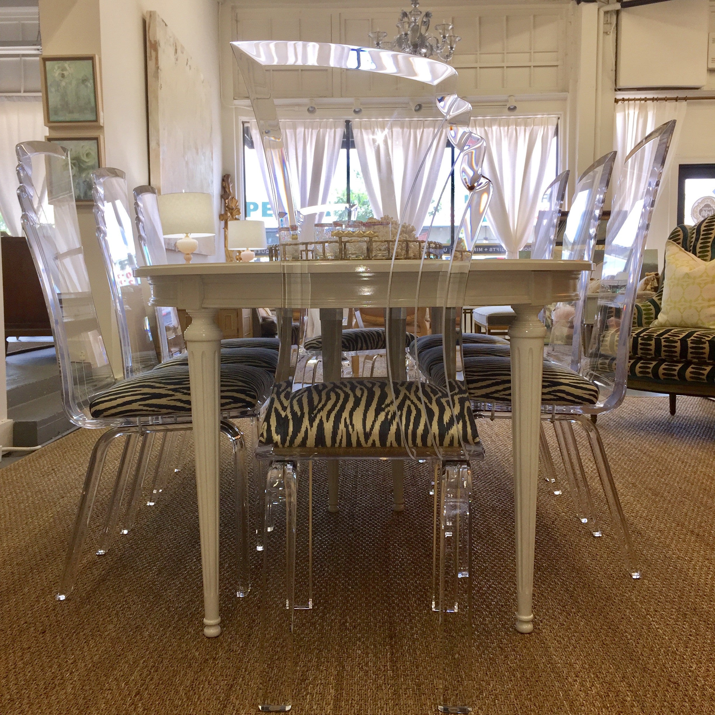 Set Of 8 Vintage Lucite Dining Chairs Park Eighth