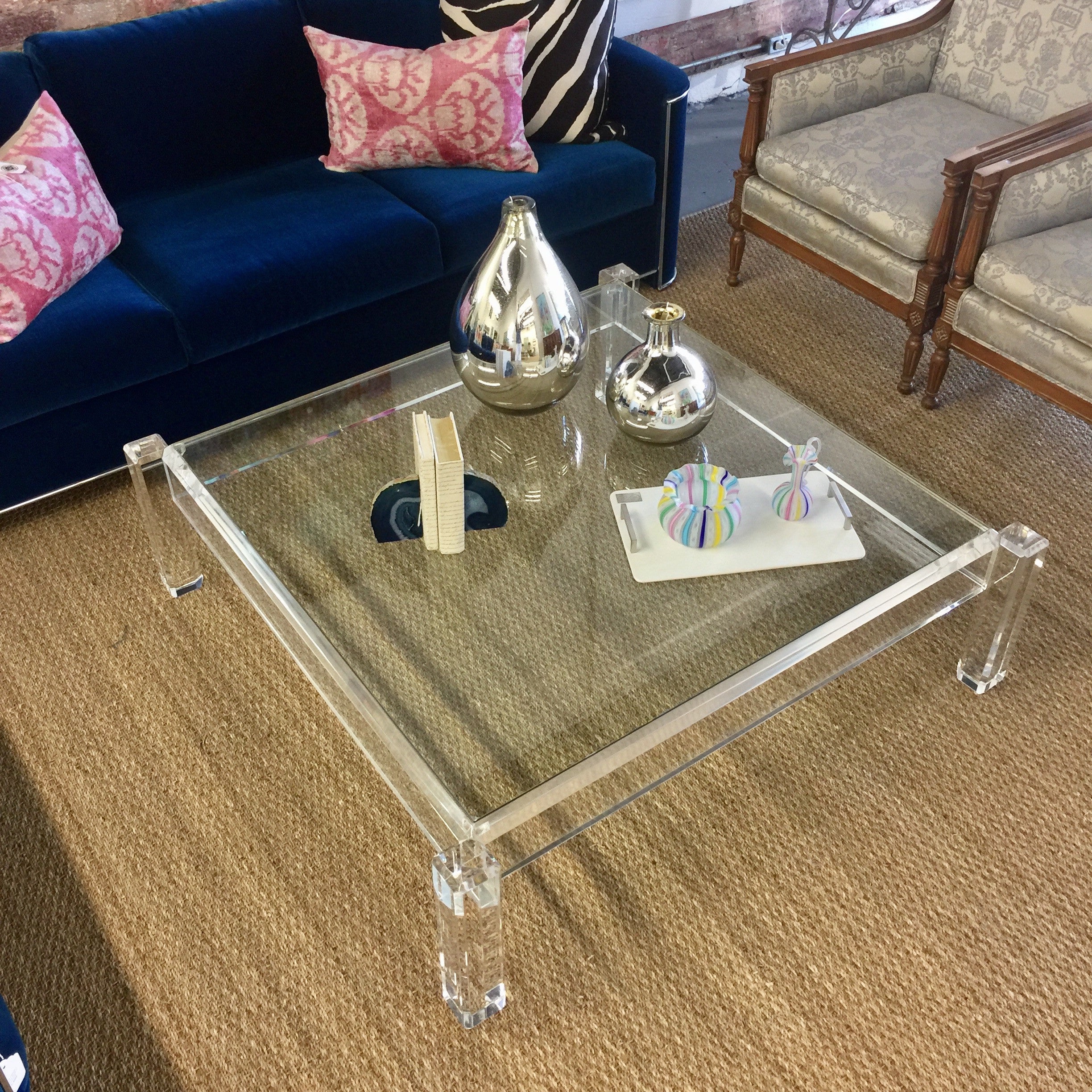 Lucite Coffee Tables / I Beam Lucite Coffee Table Bynuraybirtane / Acrylic coffee table lucite 44 x 16 x 16 high x 3/4 thick.