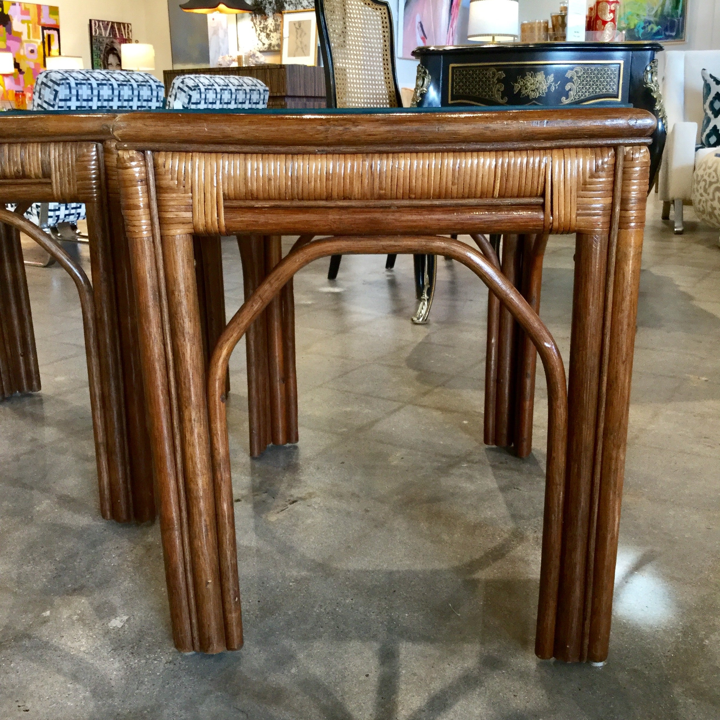 mid century rattan table