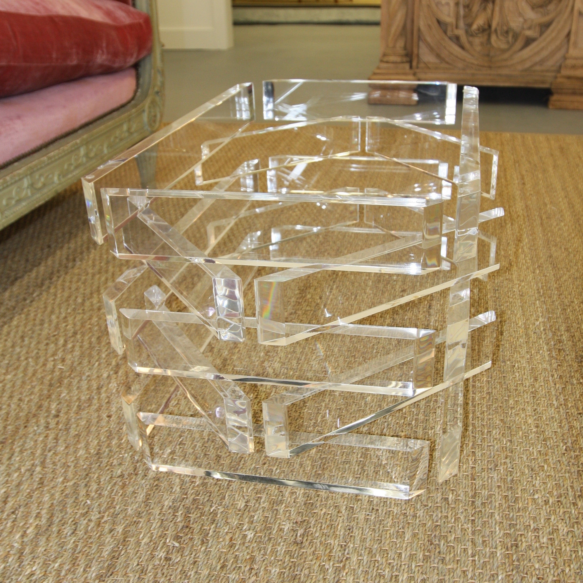 Vintage Stacked Lucite Coffee Table Base Park Eighth