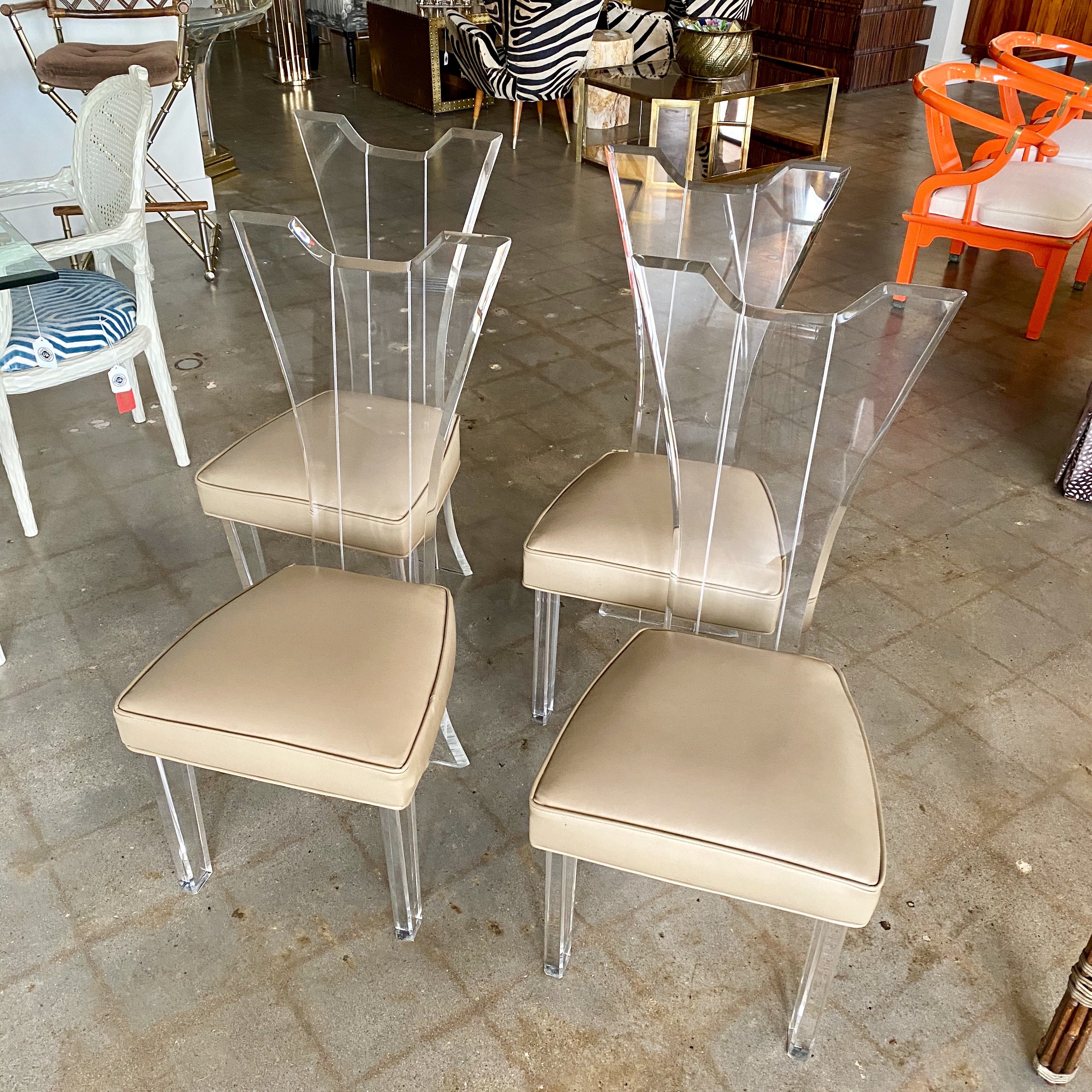 vintage lucite dining chairs set of 4